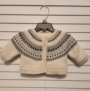 (3 ITEMS FOR $25)Baby GAP Cream and Patterned Sweater Size 0-3 Months